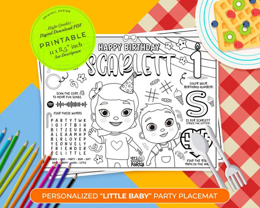 Feuille d’Activité Bébé – Fête Anniversaire